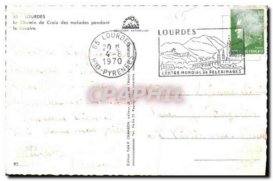 CPA Lourdes le Chemin de Croix des Malades pendant le Calvaire  — Verso