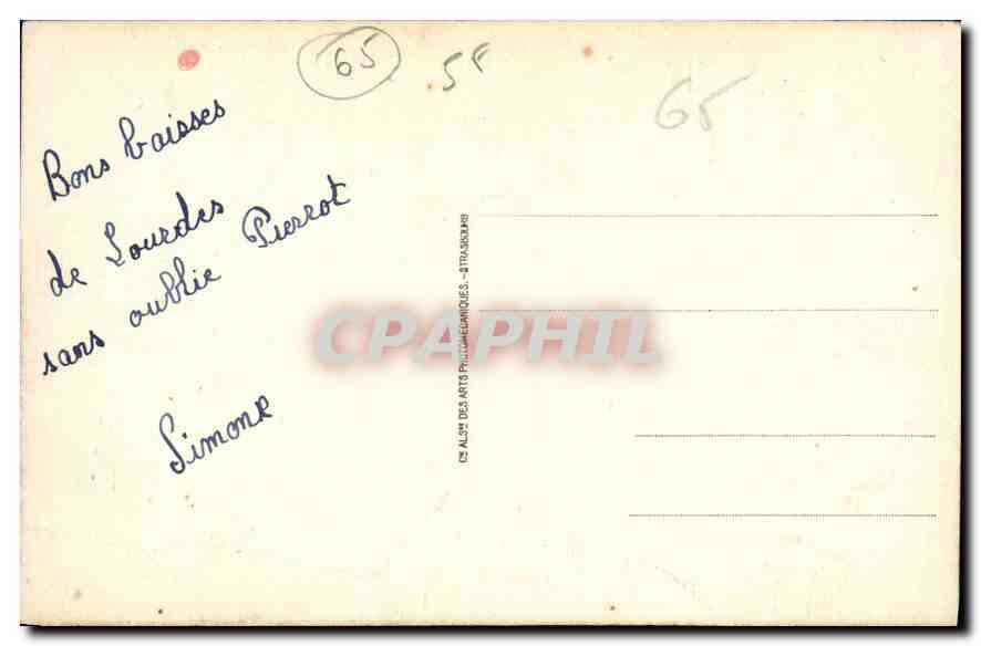 CPA Lourdes la Basilique et le Calvaire Breton  — Verso