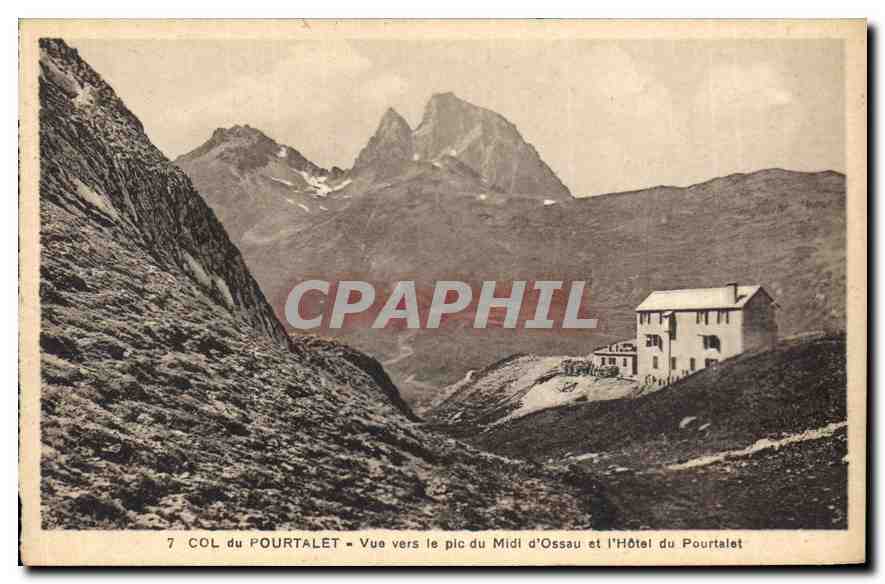 Col du Pourtalet — Ansicht zum Pic du Midi d'Ossau und zum Hôtel du Pourtalet — Verlag nicht sichtbar