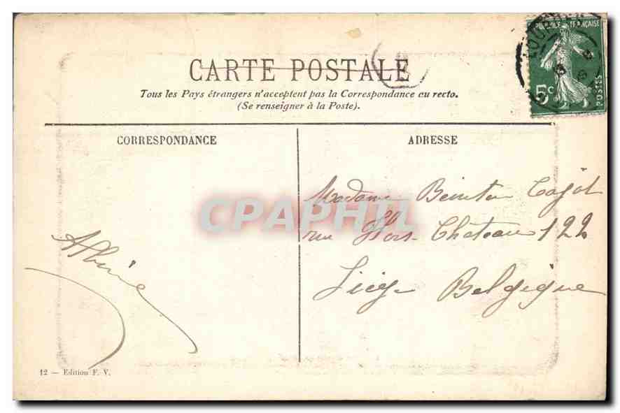 CPA Lourdes Vierge couronnee et Chateau  — Verso