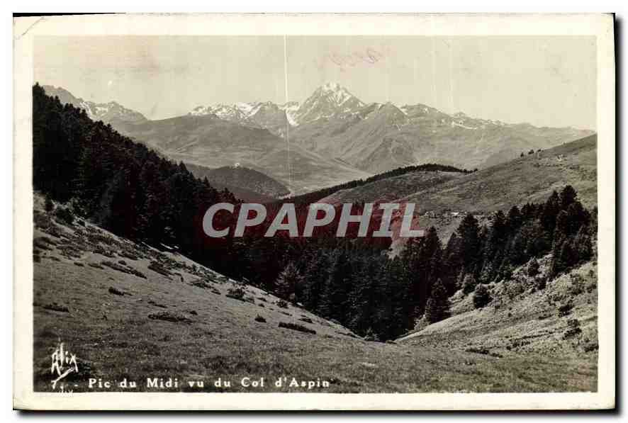 CPA Pic du Midi vu du Col d'Aspin 
