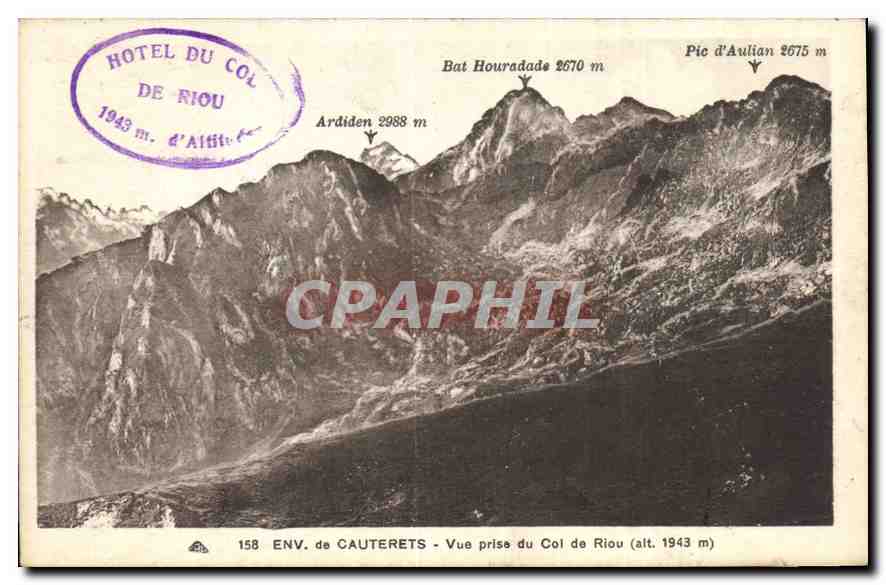 CPA Env de Cauterets vue prise du Col de Riou 