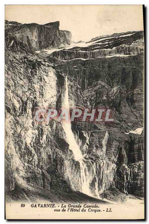 CPA Gavarnie la Grande Cascade vue de l'Hotel du Cirque 