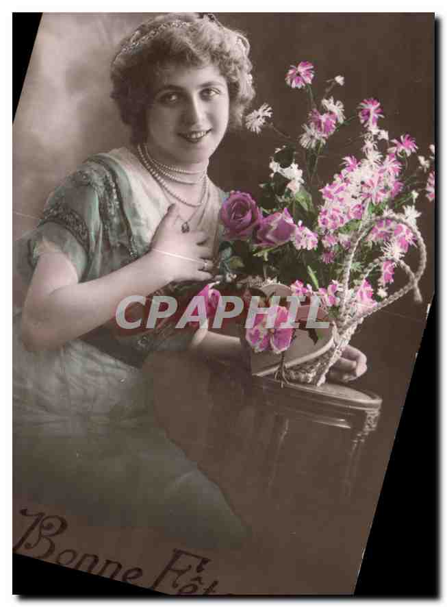 CPA Bonne Fete Femme Fleurs