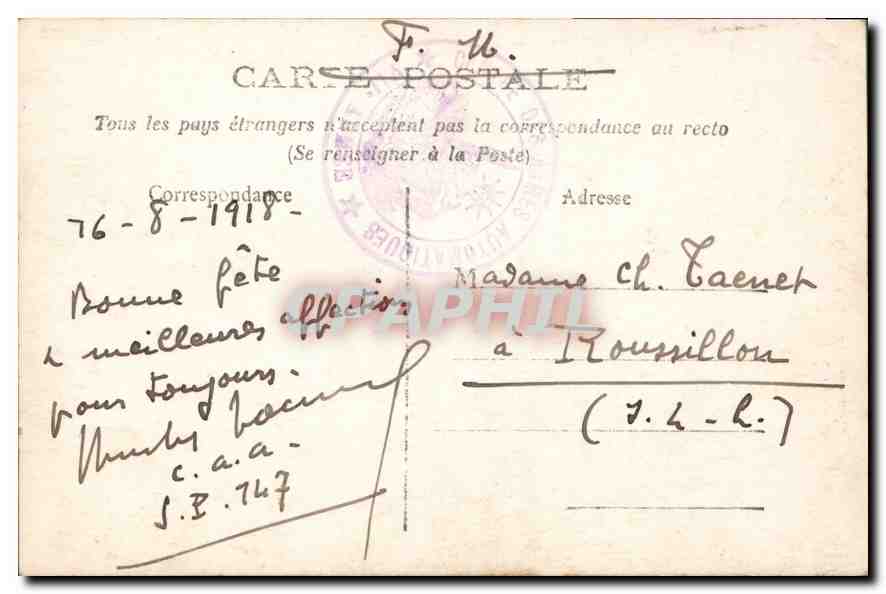 CPA Bonne Fete Femme Fleurs — Rückseite
