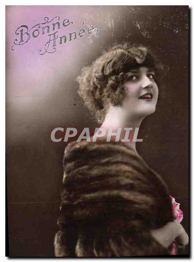 CPA Bonne Annee Femme