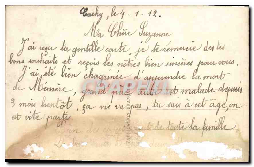 CPA Bonne Annee Femme — Rückseite