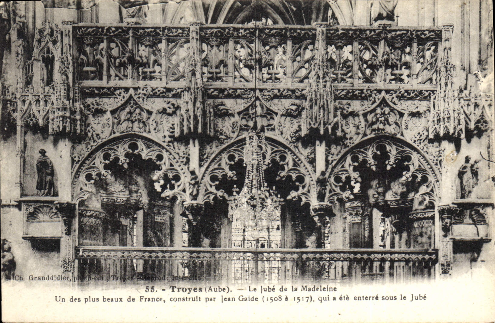 Troyes (Aube) — Le Jubé de la Madeleine — Ch. Granddider, photo-cui, Troyes-Éd. Interlo