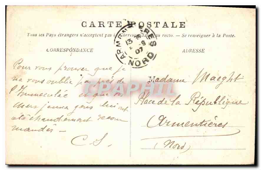 CPA Lourdes la Premiere Station du Calvaire  — Rückseite