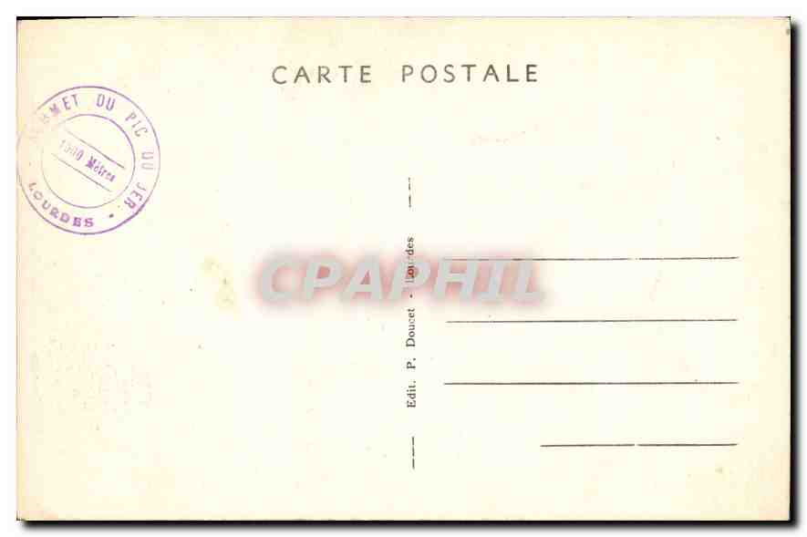CPA Lourdes la Croix Sommet du Pic du Jer  — Verso