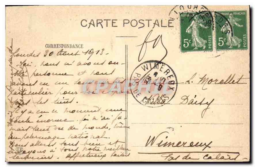 CPA Les Hautes Pyrenees Gavarnie vue Plongeante sur la Basilique  — Verso