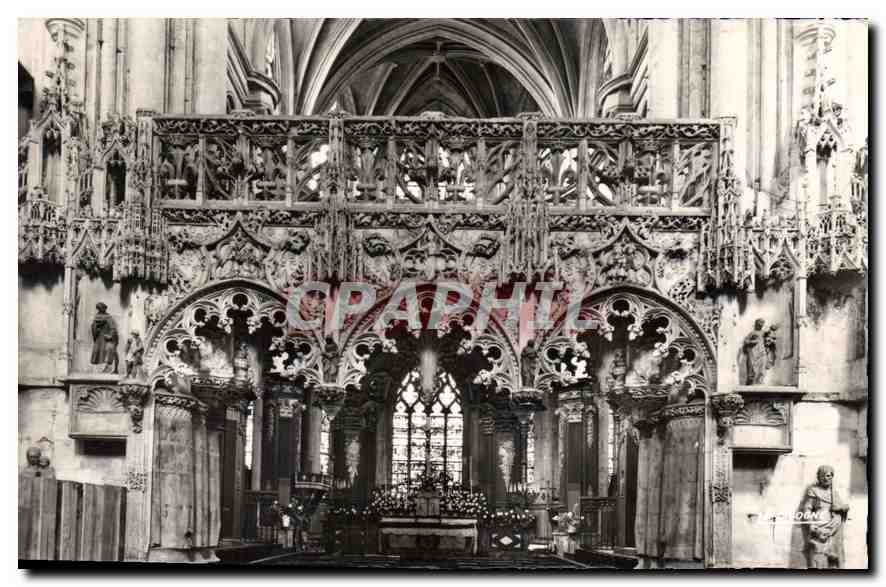 Intérieur de la cathédrale Notre-Dame de Troyes — jubé de la Madeleine — éditeur La Cigogne, n° 10.387.31