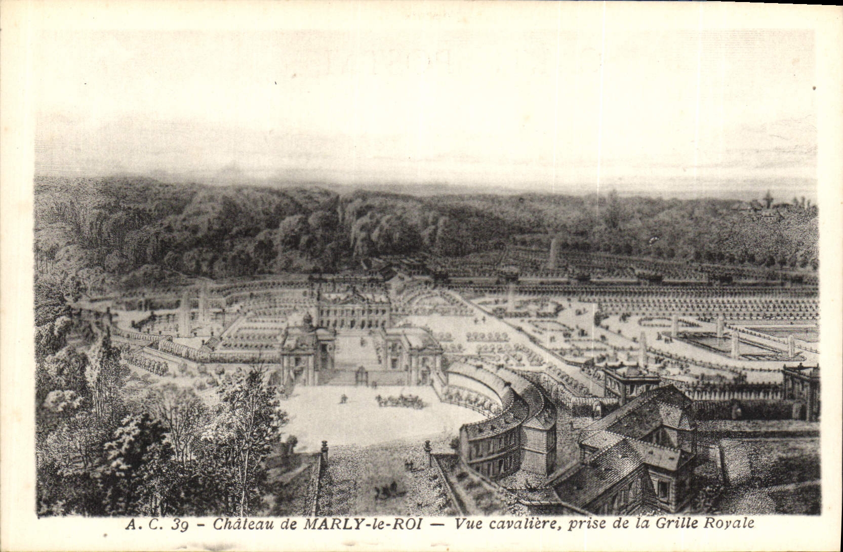 CPA Chateau de Marly le Roi vue Cavaliere prise dela Grille Royale 