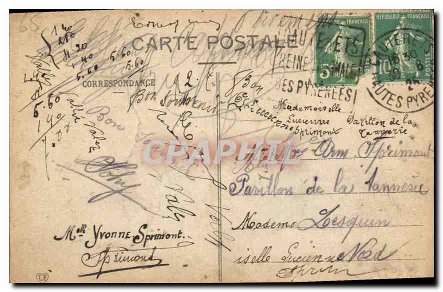 CPA Les Hautes Pyrenees Gavarnie  — Verso
