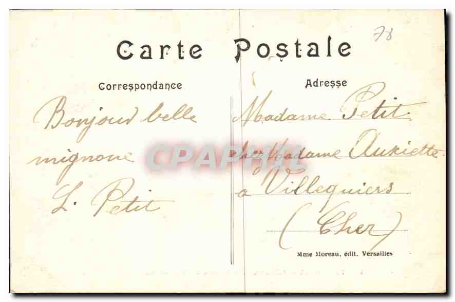 CPA Versailles Palais du Petit Trianon Chambre de Marie Antoinette  — Verso