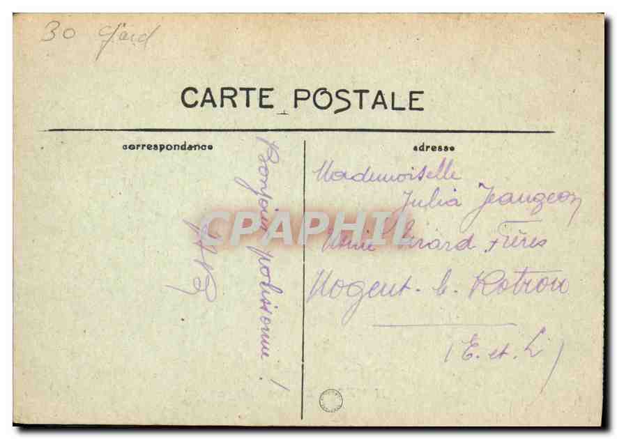 CPA Nimes La Tour Magne  — Rückseite