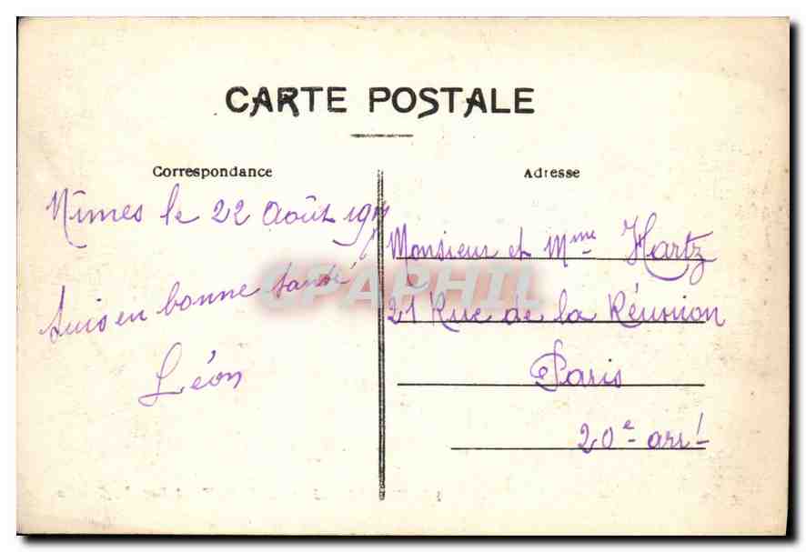 CPA Nimes Jardin de la Fontaine la Grotte  — Rückseite
