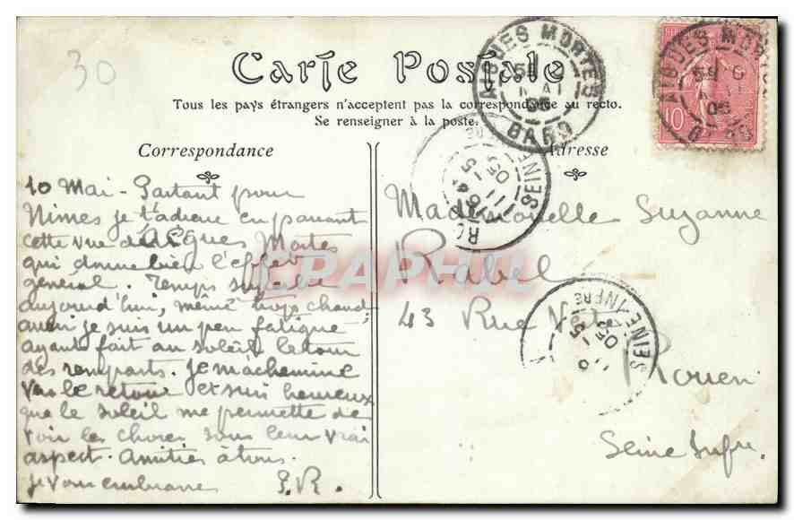 Aigues-Mortes — La Porte de la Gardette und die Tour de Constance — ND Phot — Rückseite