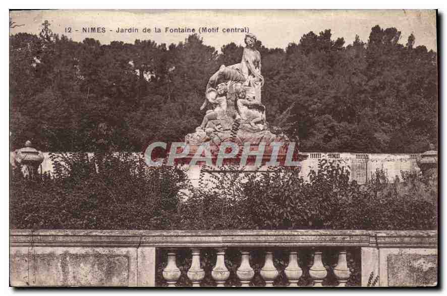 Nîmes - Jardin de la Fontaine (Motif central) — éditeur non identifié, n° de série 12