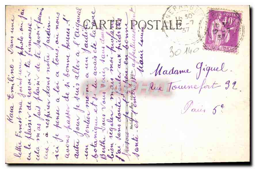 CPA Les Cevennes Pittoresques  — Rückseite