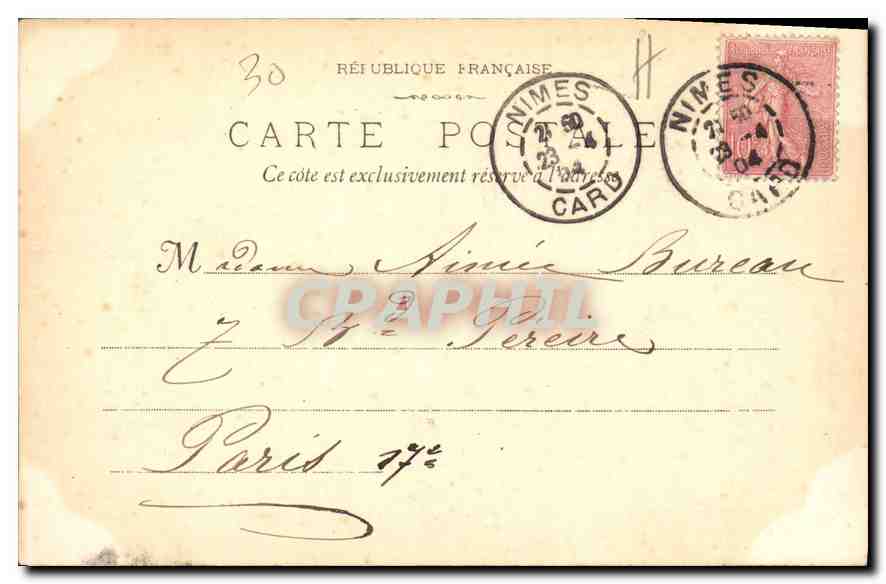 CPA Nimes Vue generale de la Fontaine  — Rückseite