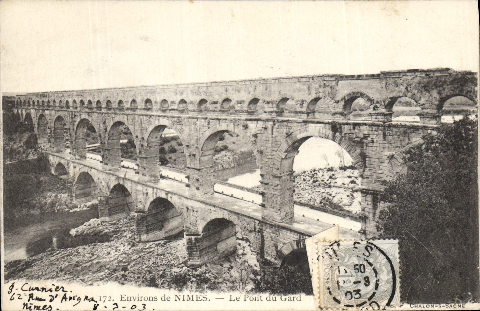 Environs de NIMES — Le Pont du Gard — J. Cunnier, n°172