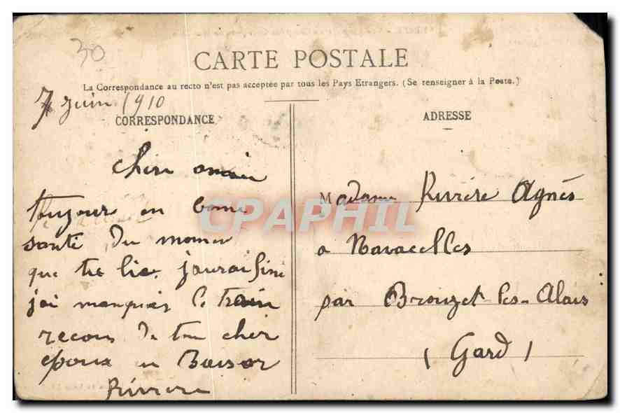 CPA Nimes Vue generale de Campides Militaria — Rückseite