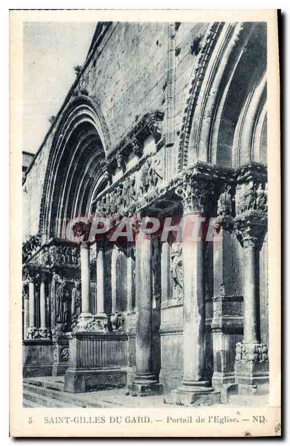 Antike Ansichtskarte Saint Gilles du Gard Portal der Kirche