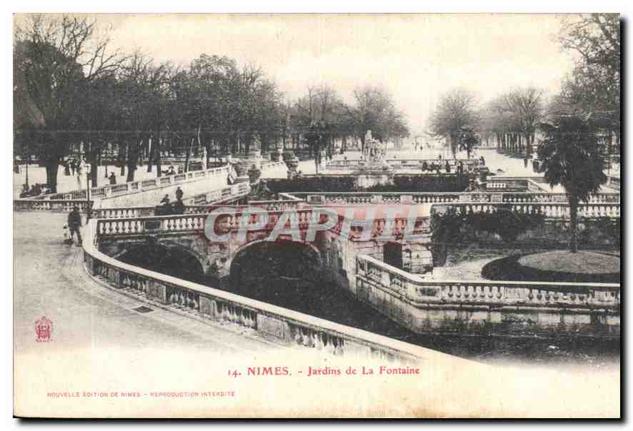 CPA Nimes Jardin de la Fontaine 