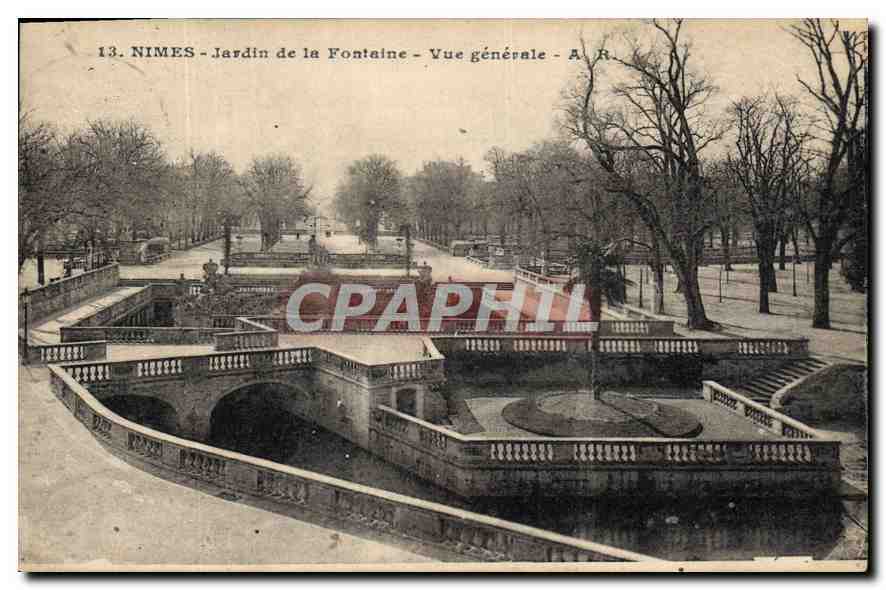 Nîmes - Jardin de la Fontaine - Vue générale - A. R.