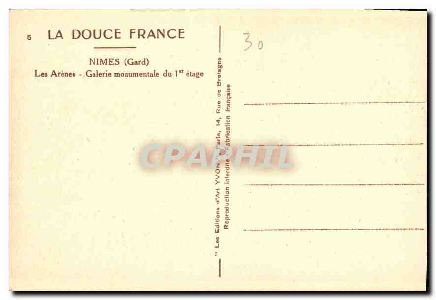 Les Arènes - Galerie monumentale du 1er étage — Nîmes (Gard) — Éditions d'Art YVON, Paris — Reverso