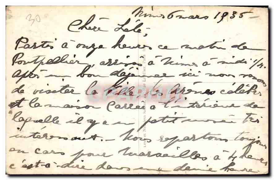 Le Pont du Gard — vu du sommet de la Montagne — éditeur D.L.L. n°18 — Verso