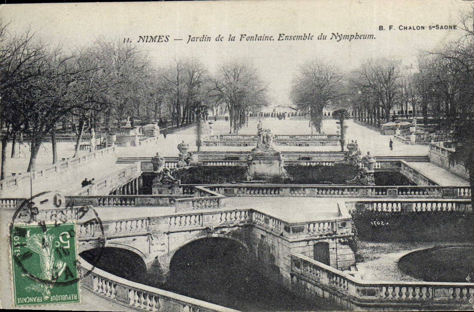 NIMES — Garten der Fontaine. Das Nymphaeum — B. F. CHALON-S-SAONE