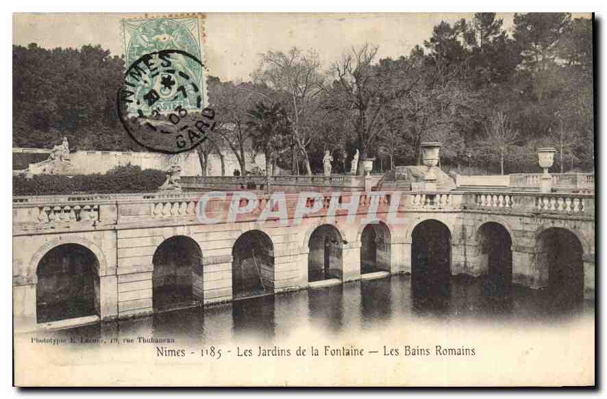 CPA Nimes les Jardins de la Fontaine les Bains Romians 