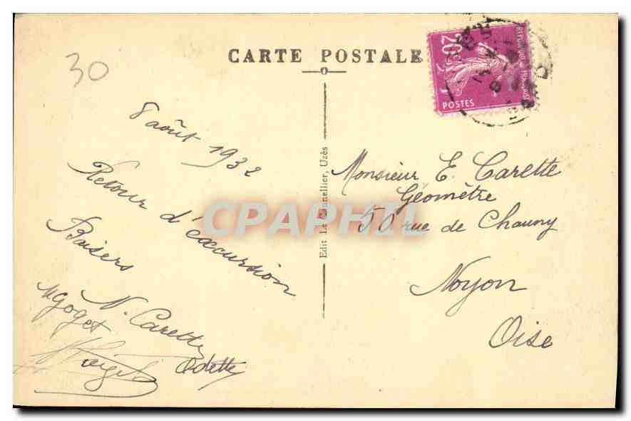 CPA Uzes Entree du Duche Tour Bermonde Chapelle et tour de la Vigie  — Rückseite
