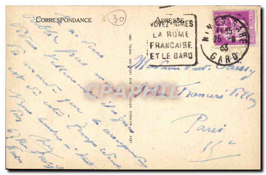 Nîmes — Jardin de la Fontaine, vue prise de l'intérieur de la grotte — N° 202 — Verso