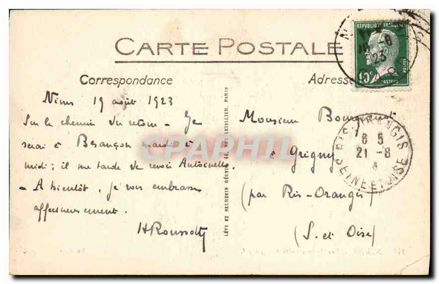 CPA Nimes Les Arenes cote sud  — Rückseite