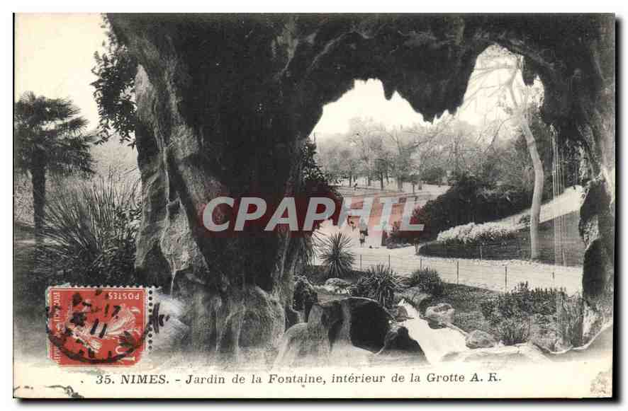 Nîmes - Jardin de la Fontaine, intérieur de la Grotte A.R.