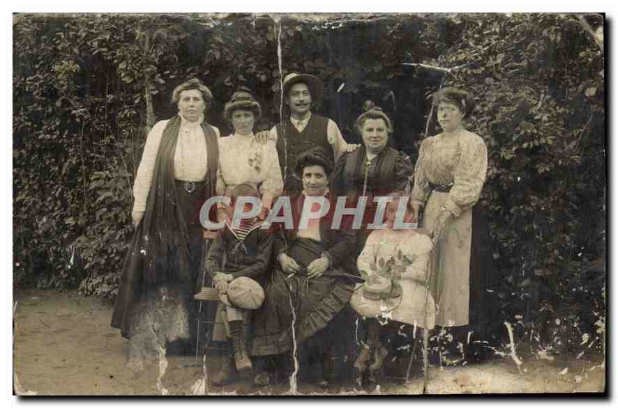 CARTE PHOTO Femmes Famille 