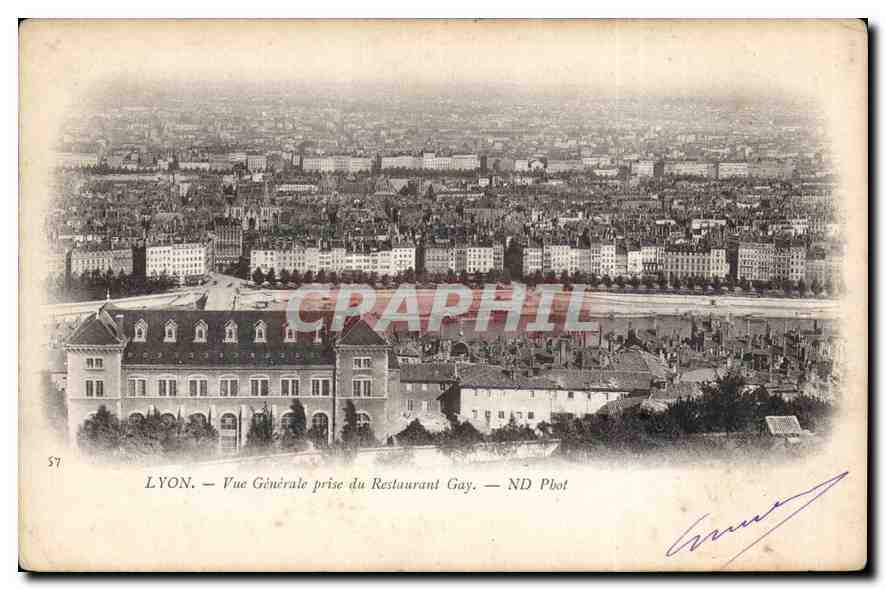 CPA Lyon vue generale prise du Restaurant Gay 