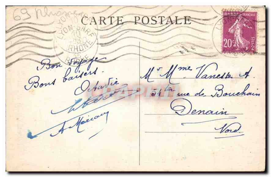 CPA Lyon Grand Hotel d'Angleterre  — Verso