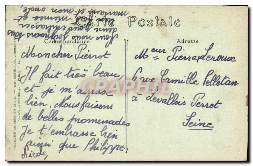 CPA Chateau de Chantilly Cour d'Honneur et Entree du Musee Conde  — Verso
