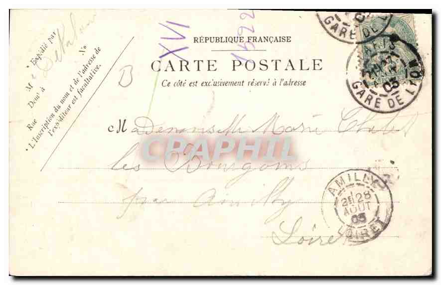CPA Chateau de la Reine Blanche Peche Pecheur — Verso