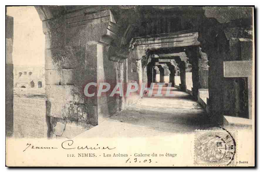Nîmes - Les Arènes - Galerie du 1er étage — éditeur Jeanne Currier, n° 112