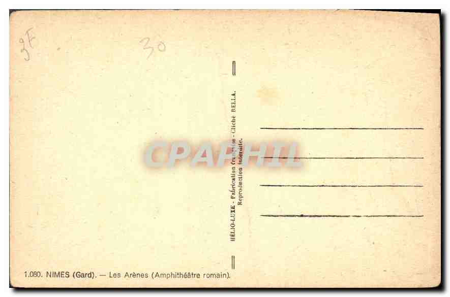 CPA Nimes Gard Les Arenes Amphitheatre romain  — Rückseite