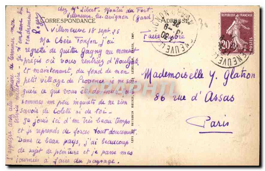 CPA Villeneuve les Avignon Fortifications et Tours Jumelles du Fort St Andre  — Verso