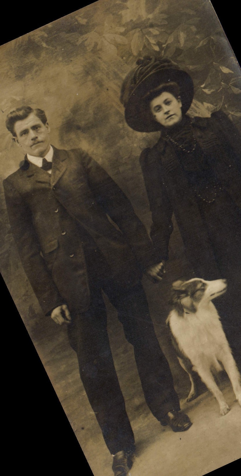 CARTE PHOTO Femme  Chien