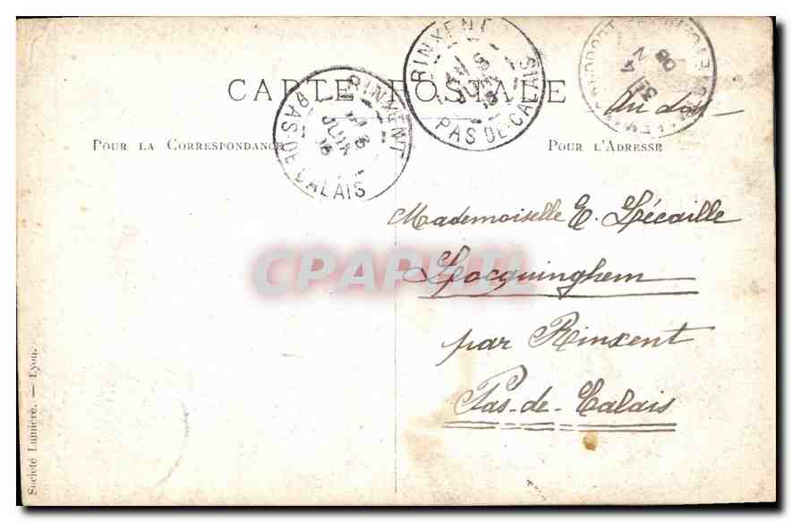 CARTE PHOTO Allemans du Drapt Femme — Verso