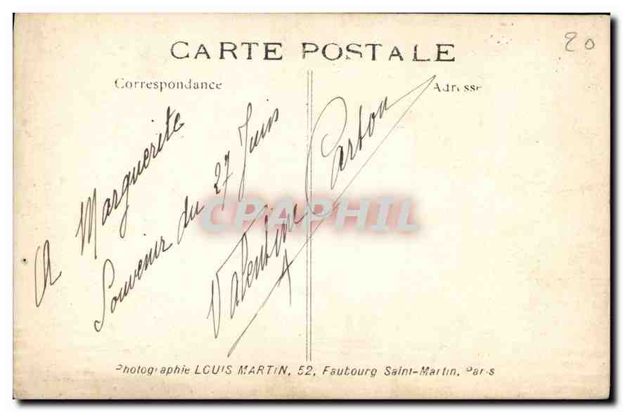 CARTE PHOTO Femmes — Verso