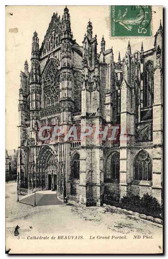 CPA Cathedrale de Beauvais Le grand Portail 
